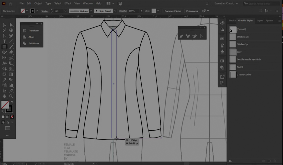 Flat sketch / Illustrator screenshot