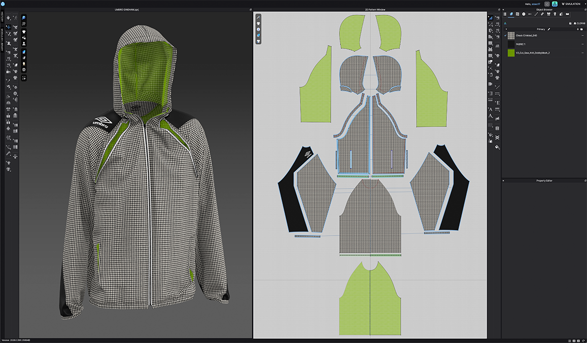 CLO3D garment render / interface